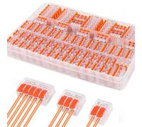 Connecteurs Électriques, 90 Pièces Raccord Électrique Connecteur Électrique Rapide 28-12 AWG, PA/PC Ignifuge Connecteur de Fil Compact Conducteur 45pcs 2 entrées, 30pcs 3 entrées,15pcs 5 entrées