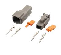 Connecteurs électriques étanches à 2 Broches DTM04-2P et DTM06-2S for câbles de Calibre 16-22 AWG - Connecteurs cylindriques mâles et Femelles(DTM-2P Whole Set 20Sets)