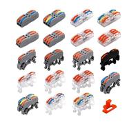 Connecteurs électriques for câbles, type rail DIN, universel, compact, à connexion rapide, avec bornier à insertion directe for LED(K412A,20PCS)