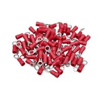 connecteurs électriques, Lot de 100 cosses à sertir de type O isolées en cuivre PVC, modèle RV, plusieurs tailles, multicolores(Red,RV3.5-4)