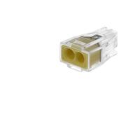Connecteurs électriques - WAGO - 2 entrées - Jaune - Pack 100 - Pour fil rigide jusqu'à 2,5 mm²