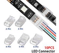Connecteurs LED 2 broches 3 broches 4 broches 5 broches 6 broches 8/10/12MM bande LED à bandes bande à fil pour connecteurs de bande lumineuse SMD5050 boucle Strip to Wire