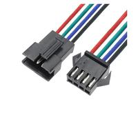 Connecteurs mâles et femelles avec câbles 10 pièces broches 2.54MM fiches mâle à femelle connecteur de fil câble fiches en queue de cochon L + E + D ligne de connexion 20cm de Long(5Set 4Pin)