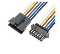 Connecteurs mâles et femelles avec câbles 10 pièces broches 2.54MM fiches mâle à femelle connecteur de fil câble fiches en queue de cochon L + E + D ligne de connexion 20cm de Long(5Set 6Pin)