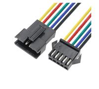 Connecteurs mâles et femelles avec câbles 10 pièces broches 2.54MM fiches mâle à femelle connecteur de fil câble fiches en queue de cochon L + E + D ligne de connexion 20cm de Long(5Set 5Pin)