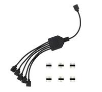 Connecteurs mâles et femelles avec câbles Connecteur de bande RGB L + E + D à 4 broches, 1 à 1 2 3 4 5 fiches, câble séparateur d'alimentation, aiguille à 4 broches, connecteur femelle(Black 1 to 5)