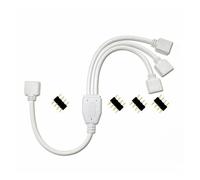 Connecteurs mâles et femelles avec câbles Connecteur de bande RGB L + E + D à 4 broches, 1 à 1 2 3 4 5 fiches, câble séparateur d'alimentation, aiguille à 4 broches, connecteur femelle(White 1 to 3)