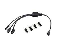Connecteurs mâles et femelles avec câbles Connecteur de bande RGB L + E + D à 4 broches, 1 à 1 2 3 4 5 fiches, câble séparateur d'alimentation, aiguille à 4 broches, connecteur femelle(Black 1 to 3)