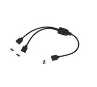 Connecteurs mâles et femelles avec câbles Connecteur de bande RGB L + E + D à 4 broches, 1 à 1 2 3 4 5 fiches, câble séparateur d'alimentation, aiguille à 4 broches, connecteur femelle(Black 1 to 2)