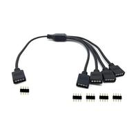 Connecteurs mâles et femelles avec câbles Connecteur de bande RGB L + E + D à 4 broches, 1 à 1 2 3 4 5 fiches, câble séparateur d'alimentation, aiguille à 4 broches, connecteur femelle(Black 1 to 4)