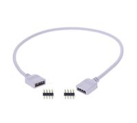 Connecteurs mâles et femelles avec câbles Connecteur de bande RGB L + E + D à 4 broches, 1 à 1 2 3 4 5 fiches, câble séparateur d'alimentation, aiguille à 4 broches, connecteur femelle(White 1 to 1)