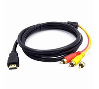 Connecteurs Plaqués Or 5 Pieds 1.5 P Hdtv Mâle À 3 Rca Audio Vidéo Av Câble Adaptateur Pour Le Transfert De Signal, 1080 M