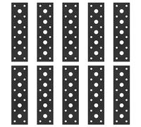 Connecteurs plats, 10 pièces de support de plaque perforée, 145 x 40 mm renfort bois, support tôle perforée en acier, fers plats noirs, plaque de connexion, équerre métallique pour meubles