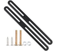 Connecteurs Plats Réglables, 2 PCS Connecteurs Métalliques, Support pour Boîte au Lettre, Raccords Bois en Plaque de Connexion avec Fente Longue, Plaques de Réparation en Métal pour Bois Meubles, Noir