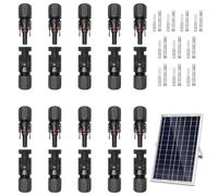 Connecteurs pour Câbles Solaires, Raccords de Fils Mâle et Femelle, Adaptateur pour Station d'alimentation, pour Utilisation Extérieure Générateur Commercial Camping Bateau Chalet