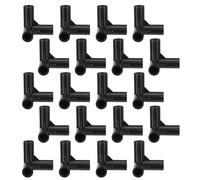 Connecteurs pour Organisateur de Placard 20 Pièces 1,2cm Plastique Noir | Assemblage sans Outil, Jonction en T à Trois Voies, pour Tringles et Étagères, Usage Entrée ou Chambre