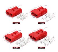 Connecteurs rapides 2 pièces 40A 50A 120A 175A 350A pour batterie de voiture, fiche d'alimentation 2P 600V, connecteurs de câbles électriques à courant élevé 2pcs 40A Grey