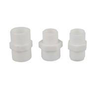 Connecteurs rapides à Double filetage mâle, 1/2 ", 3/4", 1/2 "à 3/4", raccords de tuyauterie d'alimentation en eau POM avec Double filetage extérieur blanc, 5 pièces(1I2-3I4 Male Thread)