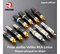 Connecteurs RCA Neutrik REAN d'origine, plaqués or, pour audio et vidéo, fiche Lotus NYS373, connecteur de câble NYS366 avec queue à ressort NYS366BG-0 Black