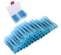 Connecteurs thermorétractables, kit bornes à sertir CESFONJER, bornes connecteurs thermorétractables, connecteurs fils étanches, épissure à sertir, 40 bornes sans soudure pour fil 16-14 AWG (bleu)