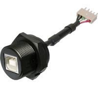 Connecteurs USB 2.0 - IP67 TRU COMPONENTS TC-A-USB-BPFS-203 embase femelle USB B femelle vers connecteur 5 pôles Connecteur mâle