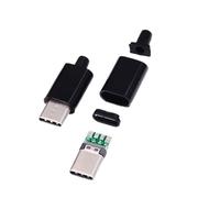 Connecteurs USB Type C Usb3.1 3A, charge rapide, prise mâle, bornes électriques, soudage, accessoires de câbles de données, DIY, 10/5 pièces(Black,10PCS)