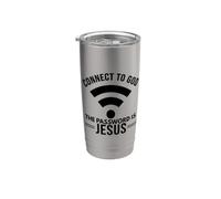 Connectez-vous à Dieu Le mot de passe est Jésus Chrétien Gobelet isotherme en acier inoxydable double paroi