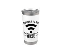 Connectez-vous à Dieu Le mot de passe est Jésus Chrétien Gobelet isotherme en acier inoxydable double paroi