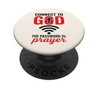 Connectez-Vous à Dieu Le Mot de Passe est la prière - Faith chrétienne WiFi PopSockets PopGrip Adhésif