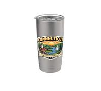 Connecticut : The Constitution State, souvenir, visiteur, voyageur Gobelet isotherme en acier inoxydable double paroi