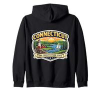 Connecticut : The Constitution State, Souvenir, Visiteur, Voyageur Sweat à Capuche