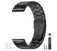 Connectif Bracelet de montre connectée en acier inoxydable - 20 mm - 22 mm - Compatible avec Samsung Galaxy Watch/Garmin/Huawei/Fossil/Amazfit - Bracelet de montre réglable en métal avec boucle pour