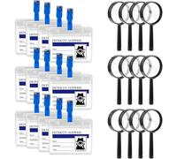 CONNECTION 12 Loupes Détectives pour Enfants avec 12 Cartes D'identité de Détective et 12 Clip Loupe Enfants pour Anniversaire d'enfant Jeu de Rôle Activités en Class kit Espion Enfant