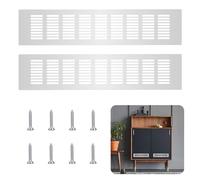 CONNECTION 2 Pièces Grille D’aération en Aluminium,Grille de Ventilation Argent 80x400mm Grille Aeration Rectangulaire avec Vis Grille Meuble Aluminium pour Toutes Sortes D'armoires Grille Ventilation