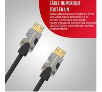 Connectique Audio / Vidéo Monster Cable CABLE HDMI M1000 UHD 4K HDR 22.5GBPS 3M