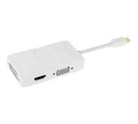 Connectique Câble & adaptateur moniteur 3 en 1 Mini DisplayPort mâle vers HDMI + VGA + DVI convertisseur femelle pour Mac Book Pro Air, longueur de câble: 8cm (blanc) Blanc G