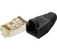 Connectique RJ45 CAT 5e, blindé LogiLink MP0012 RJ45 mâle, droit Pôle: 8P8C noir 100 pc(s)