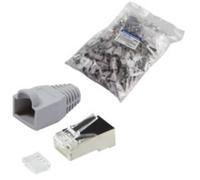 Connectique RJ45 CAT 6, blindé LogiLink MP0021 RJ45 mâle, droit Pôle: 8P8C gris 100 pc(s)