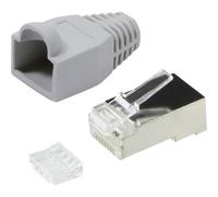 Connectique RJ45 CAT 6, blindé LogiLink MP0021 RJ45 mâle, droit Pôle: 8P8C gris