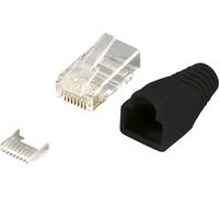 Connectique RJ45 CAT 6, non blindé LogiLink MP0024 RJ45 mâle, droit Pôle: 8P8C noir 100 pc(s)