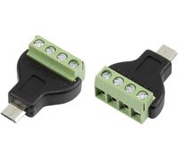 Connectique USB avec connexions à visser mâle, droit TRU COMPONENTS MN-USB4M 1572338 Micro USB mâle type B 1 pc(s)