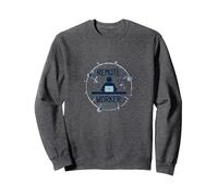 Connectivité numérique des Travailleurs à Distance Sweatshirt, Unisexe pour Adultes, Chiné Foncé, XL