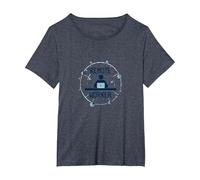 Connectivité numérique des Travailleurs à Distance T-Shirt, Femme Grandes Tailles, Bleu Chiné, 4X