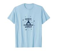 Connectivité numérique des Travailleurs à Distance T-Shirt, Homme, Bleu Céleste, XL