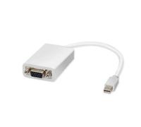 SYBA CL-ADA33009 Adaptateur Mini DisplayPort Mâle vers VGA (D-Sub) Femelle Blanc 108x12.7x177.8mm, Poids 90.7g