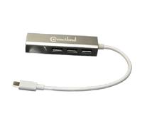 Adaptateur - CONNECTLAND - USB-C vers RJ45 + Hub USB 3.0 - 3x USB 3.0 - RJ45 Gigabit - Boîtier aluminium