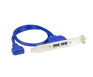 Connectland AD-USB-V3-X2-EQ Equerre 20 Pinoches vers 2 USB V3.0 Métal