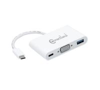 ConnectLand - Adaptateur vidéo - USB-C mâle pour HD-15 (VGA), USB type A, USB-C (alimentation uniquement) femelle