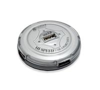 Connectland CL-U2RDHUB-4 Mini concentrateur USB 2.0 4 Ports Forme Ronde Argenté