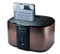 Connectland DOCK-CNL-GDPD05T-BROWN Station d'accueil PC USB 3.0 pour 2 disques durs SATA 3.5"/2.5" Marron